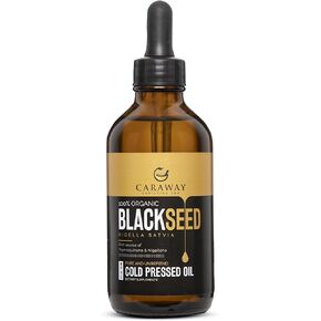 CARAWAY Organic Blackseed Oil Cold Pressed | Certified Organic Cold Pressed Kalonji Oil for Hair Growth, Drink and Skin care | Immunity Booster | Edible Grade | 8 oz / 236 ml