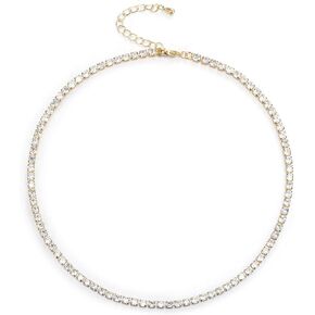FANZE Tennis Necklaces for Women, Cubic Zirconia Necklace Choker Necklace Classic Dainty Jewelry Gifts