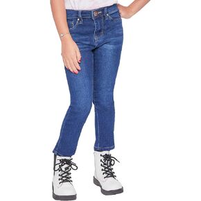 YMI Toddler Girl Adjustable Waistband Snap Button Closure Skinny Jean, Medium Blue, Size 6X
