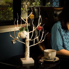 Lighted Birch Tree, White Birch Tree Lights Timer Warm White Artificial Branch Tree for Home Easter Christmas Wedding Table Decor Gifts