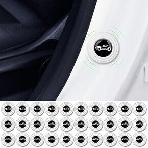 30 PCS Car Door Shock Absorber Soundproof Stickers Door Edge Guard Bumper Cushion Car Door Shock Absorbing (Black)