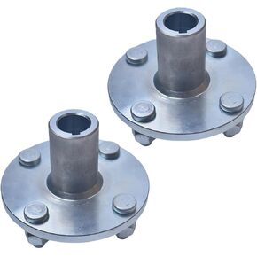 4" x 4" Go-Kart Live Axle Hub with 1" to 3/4" Step-Down - 1/4" Keyed Shaft, 8 Inch Rear Front Wheel, x4 Lug Set Kit(2PCS)
