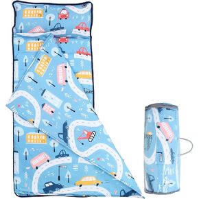 Cloele Toddler Nap Mat with Removable Pillow and Blanket - Ballet Princess Toddler Sleeping Bag - 48 x 20 Rolled and Portable Kid's Sleeping Mat for Toddler Girls Preschool Daycare Travel Sleeping Bag