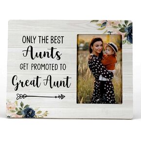 FONDCANYON Aunt Picture Frame, Only the Best Aunts Get Promoted to Great Aunt Picture Photo Frame, Pregnancy Announcements, Pregnancy Announcements for Family, 4x6 Picture Frame