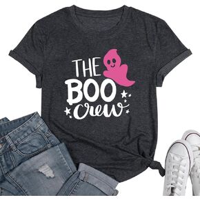 Women Funny Shirts Novelty Skull Graphic Tees Vintage Skeleton Tshirt Casual Gothic Short Sleeve Holiday Tops