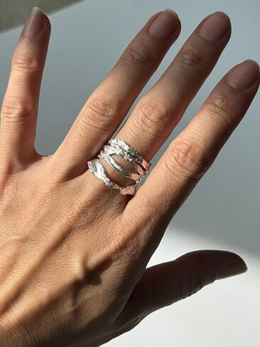 AMAROUGE Overlapping Chunky Gold Rings for Women Boho Hammered Crisscross Adjustable Statmente Finger Ring Trendy Jewelry in Kuwait