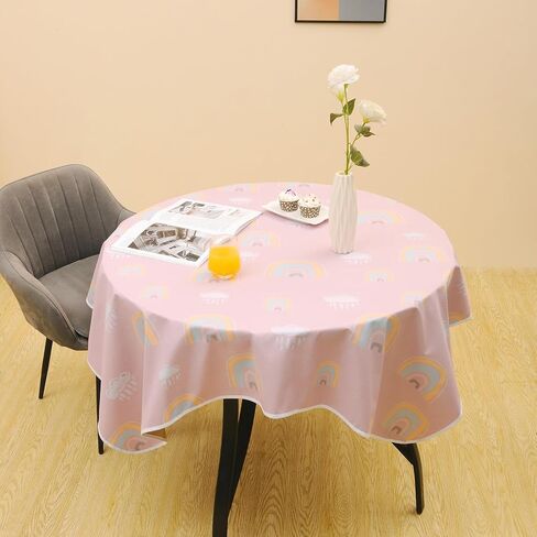 سجادة سبلات لتحت الكرسي العالي/الفنون/الحرف اليدوية من CLCROBD، 51 بوصة مضادة للانزلاق لرذاذ الطعام وانسكاب الطعام من أجل فوضى الأكل، واقي أرضية مقاوم للماء وقماش طاولة (قوس قزح سحري) in Kuwait