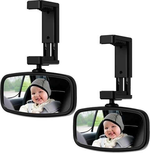 KERHAND 360° Baby Car Mirror for Rear Facing Baby, Adjustable Baby Car Mirror for Back Seat Safety, Shatterproof and Easy Install (BPA-Free) (small) in Saudi Arabia