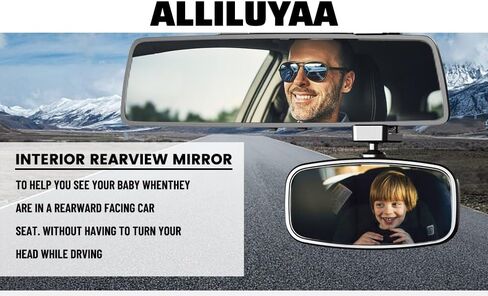 KERHAND 360° Baby Car Mirror for Rear Facing Baby, Adjustable Baby Car Mirror for Back Seat Safety, Shatterproof and Easy Install (BPA-Free) (small) in Saudi Arabia