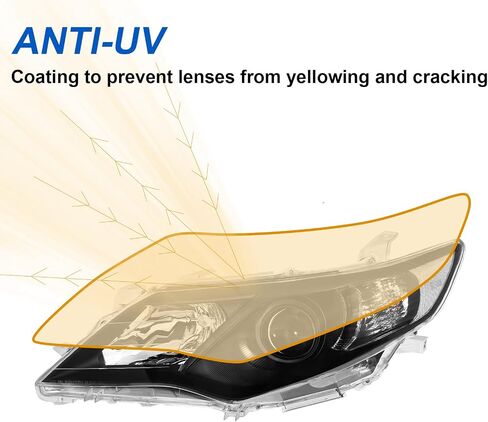 مجموعة المصابيح الأمامية متوافقة مع 12 2012 Camry 13 2013 Camry 14 2014 Camry 2012-2014 12-14 Toyota Camry L/LE/XLE/Hybrid LE XLE جانب الركاب والسائق (عاكس كهرماني لغطاء الكروم) in Kuwait