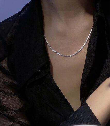 CISHOP Sterling Silver Station Necklace Bead Chain Necklace Silver ball Pendant Necklace Snake Chain Necklace Adjustable BTY Necklace for Women Teen Men in Kuwait