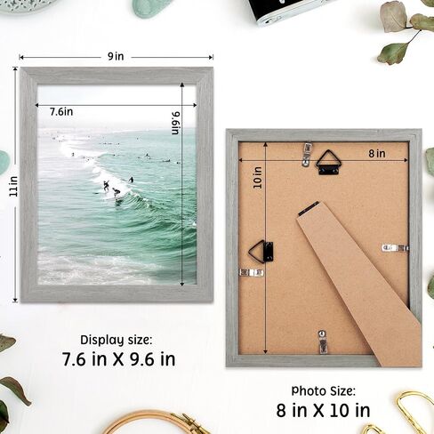 DEEPLAY 8X10 Picture Frames Set of 6, Ocean Seascape Photo Frames Classic Display Pictures High Definition Plexiglass Collage Photo Frame for Table Top,Wall Display GREY in Saudi Arabia
