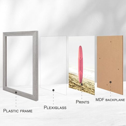 DEEPLAY 8X10 Picture Frames Set of 6, Ocean Seascape Photo Frames Classic Display Pictures High Definition Plexiglass Collage Photo Frame for Table Top,Wall Display GREY in Saudi Arabia