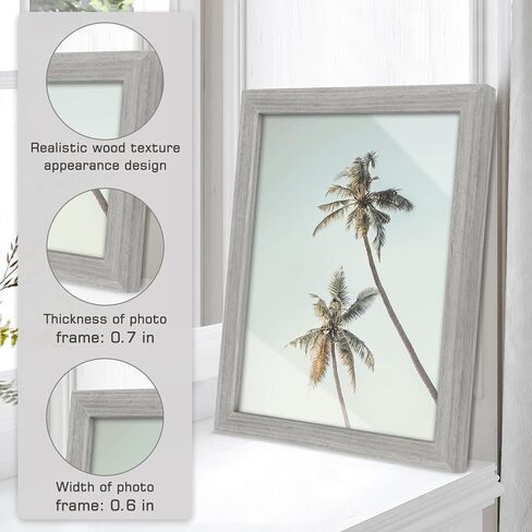 DEEPLAY 8X10 Picture Frames Set of 6, Ocean Seascape Photo Frames Classic Display Pictures High Definition Plexiglass Collage Photo Frame for Table Top,Wall Display GREY in Saudi Arabia