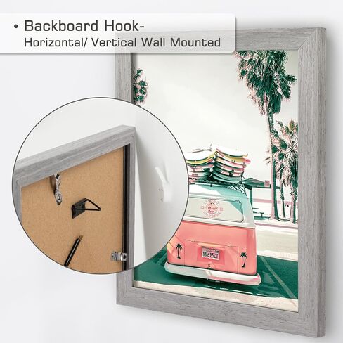 DEEPLAY 8X10 Picture Frames Set of 6, Ocean Seascape Photo Frames Classic Display Pictures High Definition Plexiglass Collage Photo Frame for Table Top,Wall Display GREY in Saudi Arabia