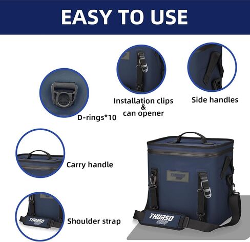 THURSO SURF 17L Grey and Black Portable Cooler Bag with Carrying Strap, Ideal for Outdoor Adventures in Saudi Arabia