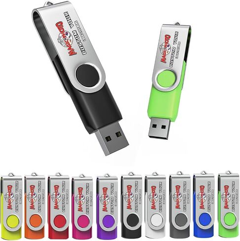 10 عبوات محرك أقراص فلاش USB 2.0 بسعة 2 جيجابايت مع سلاسل مفاتيح، محركات أقراص USB دوارة للإبهام، محرك أقراص USB للكمبيوتر المحمول (أسود) in Saudi Arabia