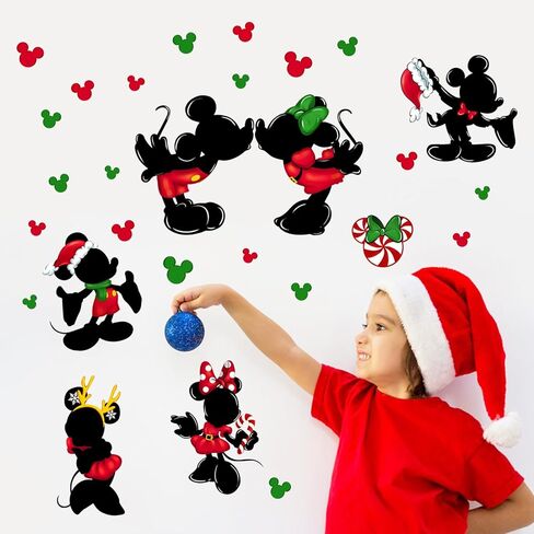 yovkky عيد ميلاد سعيد زينة جدار الشارات ملصقات، عيد الميلاد الكرة تخزين الزنجبيل رجل 2024 السنة الجديدة الحضانة أطفال ديكور المنزل، بنين بنات حلوى قصب النعناع الشتاء عطلة غرفة المعيشة الفن in Kuwait