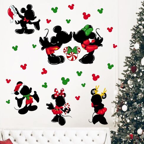 yovkky عيد ميلاد سعيد زينة جدار الشارات ملصقات، عيد الميلاد الكرة تخزين الزنجبيل رجل 2024 السنة الجديدة الحضانة أطفال ديكور المنزل، بنين بنات حلوى قصب النعناع الشتاء عطلة غرفة المعيشة الفن in Kuwait