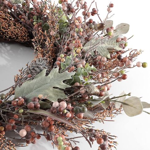 SAFAVIEH Home Collection 24-inch Decorative Artificial Pine Wreath with Pine Cones & Blueberries (Fully Assembled) in Kuwait