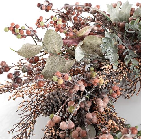 SAFAVIEH Home Collection 24-inch Decorative Artificial Pine Wreath with Pine Cones & Blueberries (Fully Assembled) in Kuwait