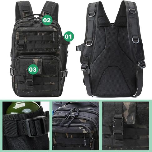 Fishing Backpack Tackle Storage Bag Fishing Gear and Equipment with Rod Holder Shoulder Sling Bag for Outdoor Fishing, Hunting, Hiking (Black and Brown) in Kuwait