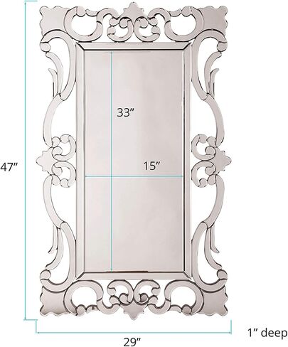 Howard Elliott 11106 Regina Venetian Mirror Grey, 56"H x 34"W x 1"D in Saudi Arabia
