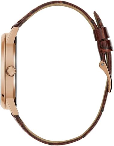 GUESS Men's 42mm Watch - Black Strap Skeleton Dial Gold Tone Case in Saudi Arabia