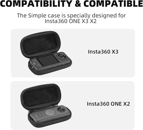 حقيبة حمل صغيرة لجهاز Insta360 X3/X2، حافظة واقية محمولة من جلد البولي يوريثان وبطانة من القطيفة، حقيبة تخزين مقاومة للخدش والغبار لملحقات كاميرا الحركة (رمادي)... in Kuwait