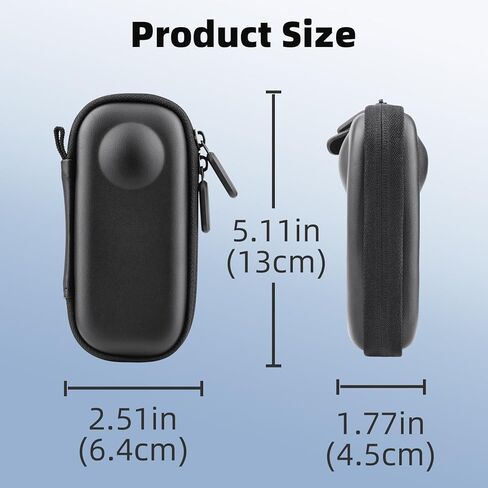 حقيبة حمل صغيرة لجهاز Insta360 X3/X2، حافظة واقية محمولة من جلد البولي يوريثان وبطانة من القطيفة، حقيبة تخزين مقاومة للخدش والغبار لملحقات كاميرا الحركة (رمادي)... in Kuwait