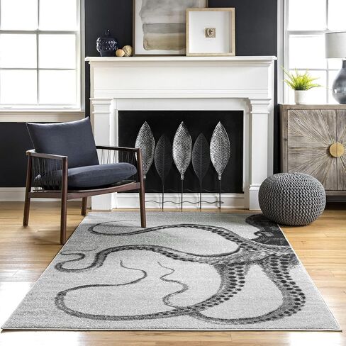 nuLOOM Adrienne Octopus Accent Rug, 3x5, Grey in Saudi Arabia