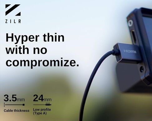 كابل HDMI 2.1 رفيع للغاية فائق السرعة 8K 45 سم/17.7 بوصة من النوع A- قفل آمن من النوع A، 8K60، 4320p، 4K120، 2160p، HD240، 1080p 3D، 48 جيجابت في الثانية، لون 10 بت، إرجاع الصوت (eARC) HDCP2.2، HDR10 إيثرنت in Saudi Arabia