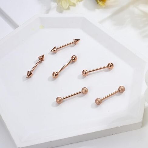 FIASASO 7 أزواج من حلقات الحلمة للنساء من الفولاذ الجراحي للحلمات مع قلب لطيف على شكل فراشة تشيكوسلوفاكيا الحديد مجموعة ثقب الحلمة مجوهرات ثقب الجسم 14 Guage in Kuwait