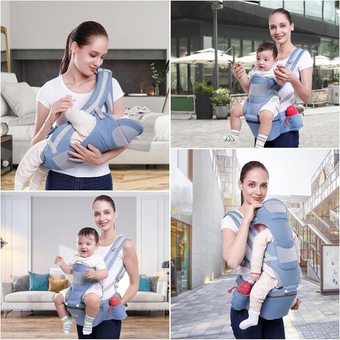Baby Carrier, YYKINS Newborn to Toddler Carriers with Hip Seat for 6-48 Month Baby, Infant Carrier Soft Baby Holder Carrier with Extra Waistband Extender, All Positions Kids Carrier for All Seasons in Saudi Arabia