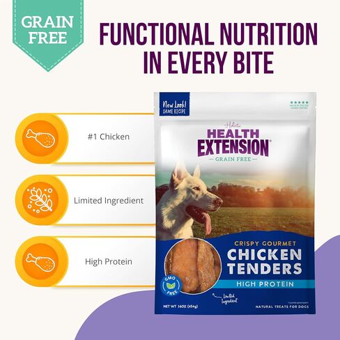 Health Extension Dry Dog Treat, Grain-Free, Adult Dog and Puppy Training Treat, Include Natural Crispy Gourmet with Chicken Tenders (4 Oz / 113 g) in Saudi Arabia