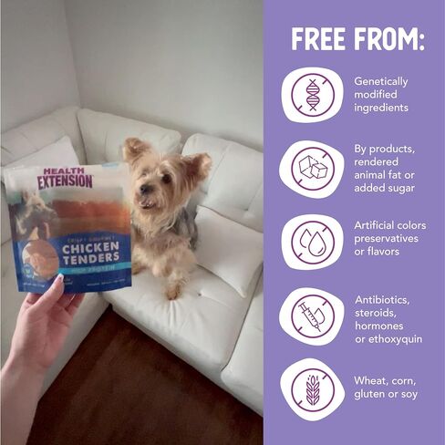 Health Extension Dry Dog Treat, Grain-Free, Adult Dog and Puppy Training Treat, Include Natural Crispy Gourmet with Chicken Tenders (4 Oz / 113 g) in Saudi Arabia
