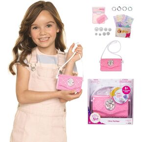 Disney Princess Style Collection Girls Purse Pretend Play Chic Petite Bag C - Mini Soft Vinyl Handbag for Girls with 5+ Accessories for Girls Ages 3 and Up