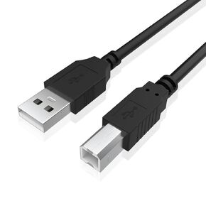 USB 2.0 Printer Cable Cord, USB A to USB B Printer Cord Compatible with HP OfficeJet Pro 9025, Canon, Epson, Dell, Brother, Lexmark, Xerox, Samsung Printers (5FT)