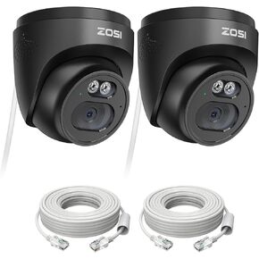 ZOSI C220 2Pack 4MP 2.5K Add-On PoE IP Camera Outdoor, 1440p Surveillance Outdoor Camera