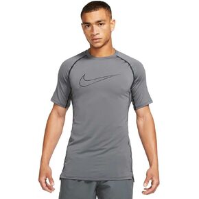 Nike Pro Dri-FIT Men's Slim Fit Short-Sleeve Dri-Fit Top (as1, Alpha, xx_l, Regular, Regular, Iron Grey/Black/Black)
