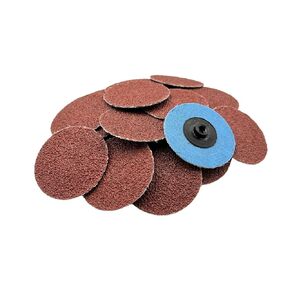 VSM Aluminum Oxide Quick Change Disc, 2", 40 Grit, Type S, Tear-Resistant and Robust Polyester Backing, Turn On - Pack of 25 Durable Abrasive-Grain Discs, Hand-Held Machine Compatible