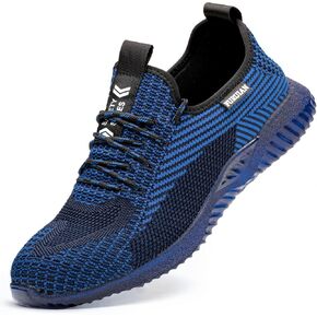 Furuian Steel Toe Shoes for Men Comfortable Safety Shoes Non Slip Steel Toe Sneakers Warehouse Industry Contstruction Mens Work Shoes Grey