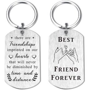 Yobent Soul Sister Gifts for Women, Birthday Gifts for Best Friends Female Friendship, Not Sisters By Blood But Sister By Heart Keychain for Girl, Bff