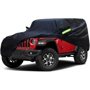 Waterproof Car Cover Compatible with Jeep Wrangler 2-Door 2024-2007 SUV Wagon, Custom All Weather Car Cover with Cotton Lining for Wrangler 2 Door JL JK, Snow Rain Outdoor Indoor Car Cover