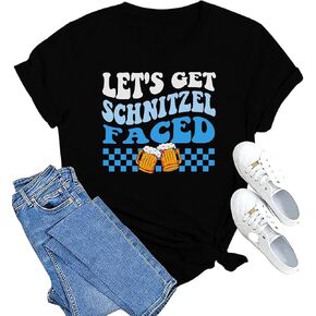 MAIHUN German Oktoberfest Shirt for Women Vintage Ich Heart Bier Tshirt Oktoberfest Short Sleeve