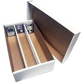 (5 Pack) Max Protection Super Shoe 3-Row Card Storage Box - 3000 Cards and 600 3x4 Toploaders - Made in USA