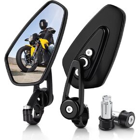 MICTUNING Motorcycle Mirrors - 7/8" (22mm) Bar End Rear View Mirrors Compatible with Most Honda Grom, Yamaha, Kawasaki, Ducati, Suzuki and More