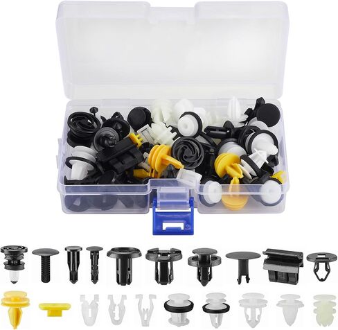 72 PCS Tesla Clips Bumper Fender Liner Push Retainer Fastener Clips for Tesla Body Interior and Exterior Retainer Fastener Clip, 20 Popular Sizes Tesla Fasteners Tesla Rivets Tesla Accessories in Saudi Arabia