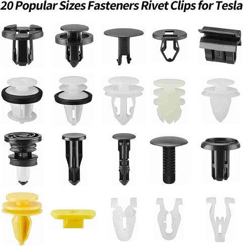 72 PCS Tesla Clips Bumper Fender Liner Push Retainer Fastener Clips for Tesla Body Interior and Exterior Retainer Fastener Clip, 20 Popular Sizes Tesla Fasteners Tesla Rivets Tesla Accessories in Saudi Arabia
