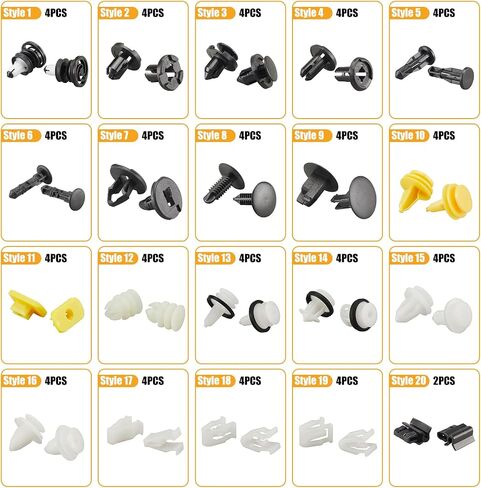 72 PCS Tesla Clips Bumper Fender Liner Push Retainer Fastener Clips for Tesla Body Interior and Exterior Retainer Fastener Clip, 20 Popular Sizes Tesla Fasteners Tesla Rivets Tesla Accessories in Saudi Arabia